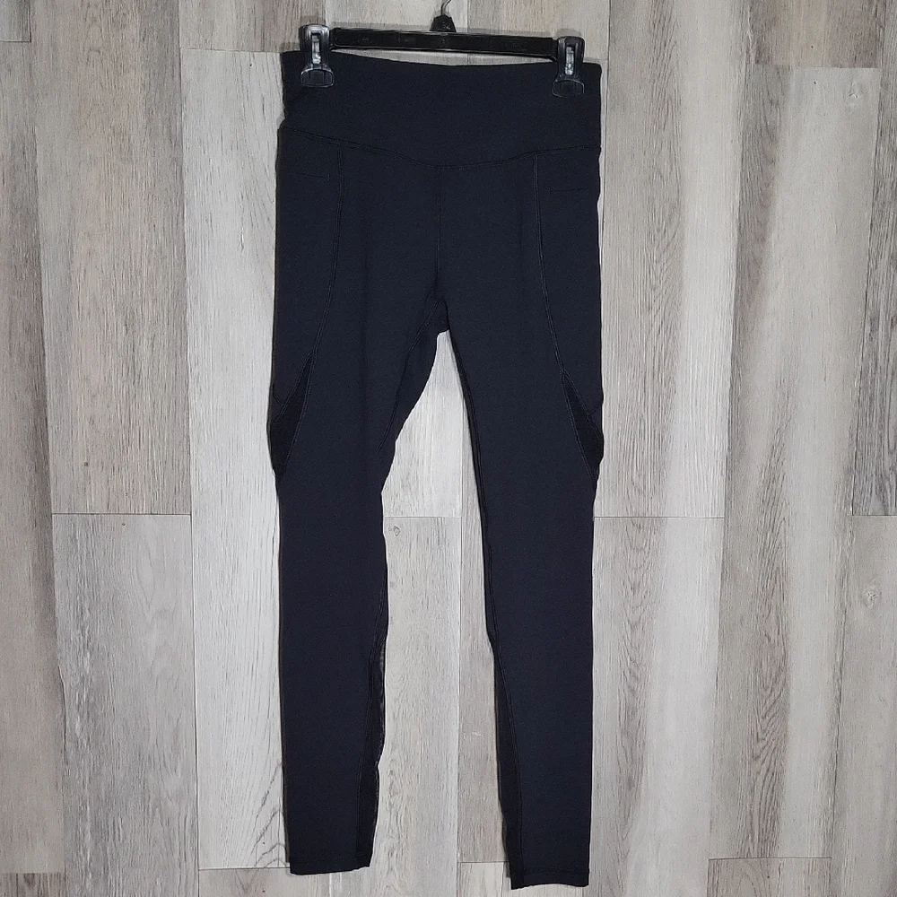 Calia Womens Small Leggings Black Sheer Ankle Workout‎ Activewear Stretch
